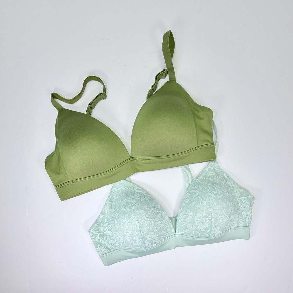 Auden Lightly Lined Wirefree Bra - Set of 2 (Green and Mint Lace) - Picture 3 of 5